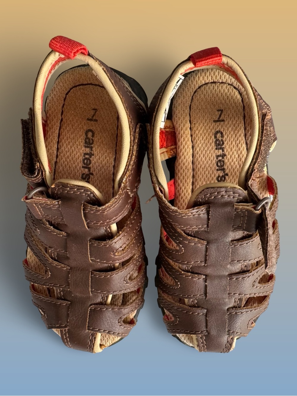 Carter’s Toddler Unisex Fisherman Strappy Sandals Brown Sz7